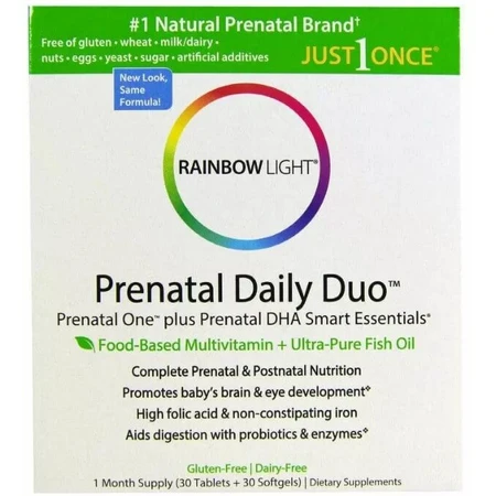 Витамины + Рыбий жир для беременных Rainbow Light Prenatal One plus Prenatal DHA Smart Essentials 30 капсул + 30 таблеток: цены и характеристики
