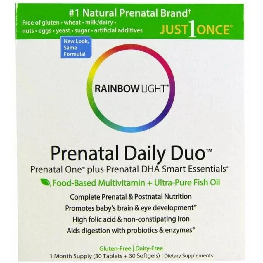 Витамины + Рыбий жир для беременных Rainbow Light Prenatal One plus Prenatal DHA Smart Essentials 30 капсул + 30 таблеток: цены и характеристики