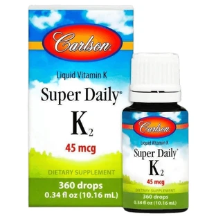 Вітамін К-2 (менахінон) Carlson Super Daily K-2 45 мкг, рідина, 10,16 мл