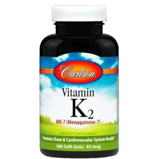 Вітамін К-2 (менахінон) Carlson Vitamin K2 MK-7 45 мкг, 180 гелевих капсул