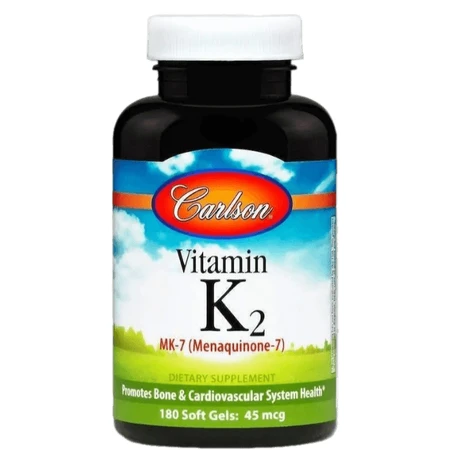 Вітамін К-2 (менахінон) Carlson Vitamin K2 MK-7 45 мкг, 180 гелевих капсул: ціни та характеристики