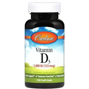 Вітамін Д-3 Carlson Vitamin D3 125 мг (5000 МО), 120 гелевих капсул