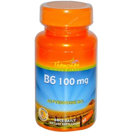 Вітамін В6 Thompson Vitamin B-6 100 мг, 60 таблеток: ціни та характеристики