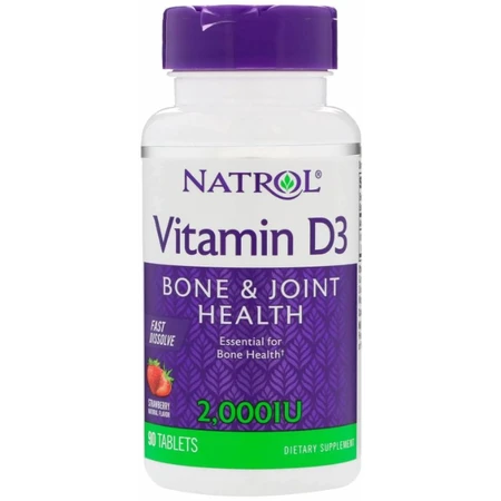Вітамін Д3 Natrol Vitamin D3 2000 МО, полуниця, 90 таблеток: ціни та характеристики