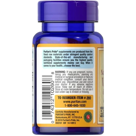 Вітамін Е Puritan's Pride Natural Vitamin E 67 мг (100 МО), 100% натурального походження, 100 гелевих капсул: ціни та характеристики