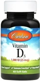 Вітамін Д Carlson Vitamin D 1000 МО, 60 гелевих капсул