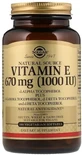 Витамин Е Solgar Vitamin E 670 мг (1000 МЕ),  натуральный, 100 вегетарианских гелевых капсул