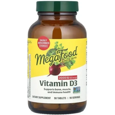 Вітамін Д3 MegaFood Vitamin D3 2000 МО, 90 таблеток: ціни та характеристики