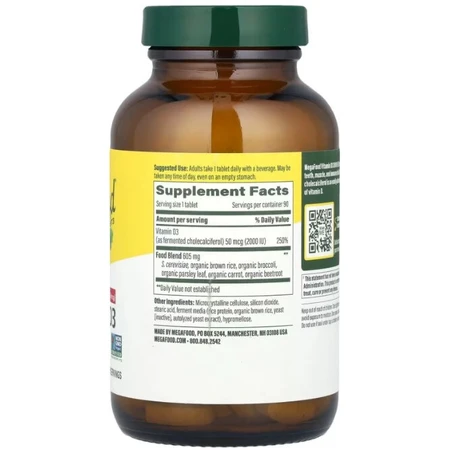 Вітамін Д3 MegaFood Vitamin D3 2000 МО, 90 таблеток: ціни та характеристики