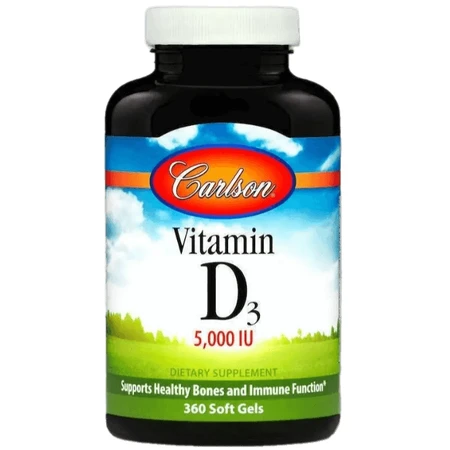 Вітамін Д-3 Carlson Vitamin D3 5000 МО, 360 гелевих капсул: ціни та характеристики