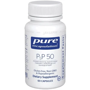 Вітамін B6 (Піридоксаль-5-Фосфат) Pure Encapsulations P5P 50 (vitamin B6), для підтримки метаболізму, 60 капсул