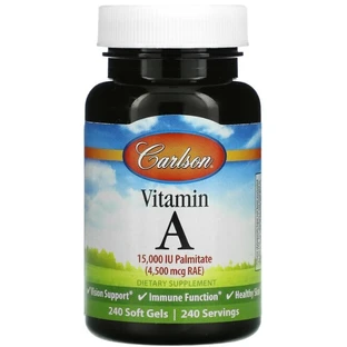 Витамин А Carlson Vitamin A 15000 МЕ, 240 гелевых капсул