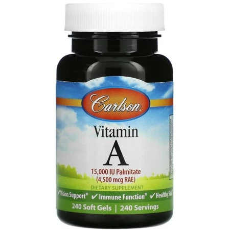 Витамин А Carlson Vitamin A 15000 МЕ, 240 гелевых капсул: цены и характеристики