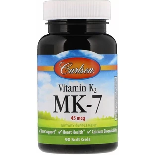 Вітамін K2 MK-7 Carlson Vitamin K2 MK-7 45 мкг, 90 гелевих капсул