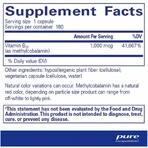 Витамин В12 (метилкобаламин) Pure Encapsulations Methylcobalamin Advanced Vitamin B12, 60 капсул: цены и характеристики