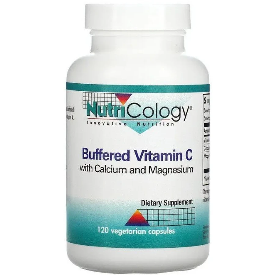 Витамин C Nutricology Vitamin C с кальцием и магнием, буферизированный, 120 вегетарианских капсул: цены и характеристики