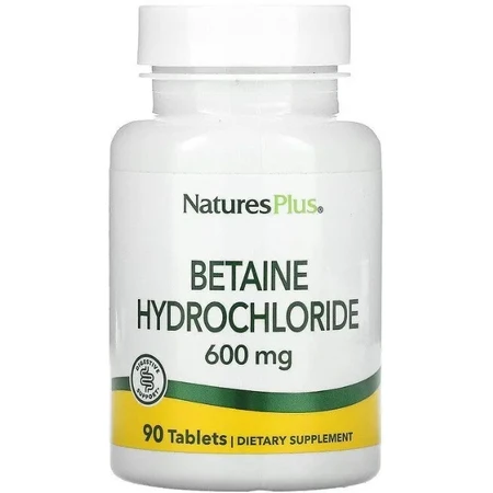 Бетаина гидрохлорид Natures Plus Betaine Hydrochloride 600 мг, 90 таблеток: цены и характеристики