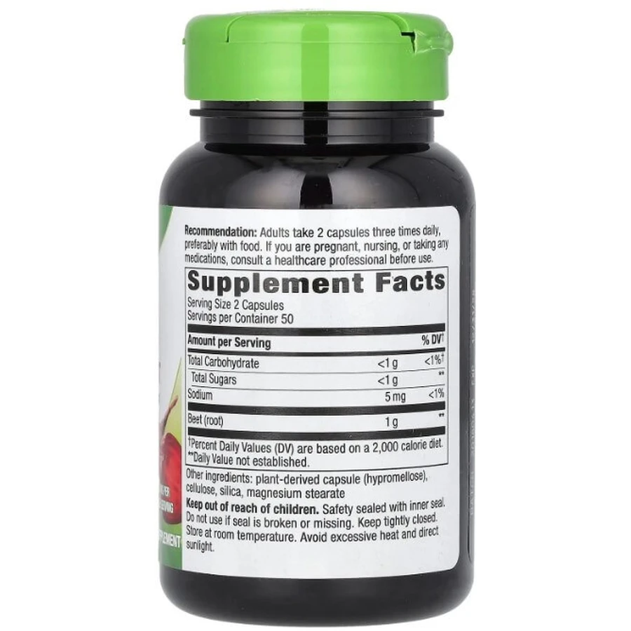 Свекла Nature's Way Beet Root 1000 мг, 100 веганских капсул (500 мг на капсулу): цены и характеристики