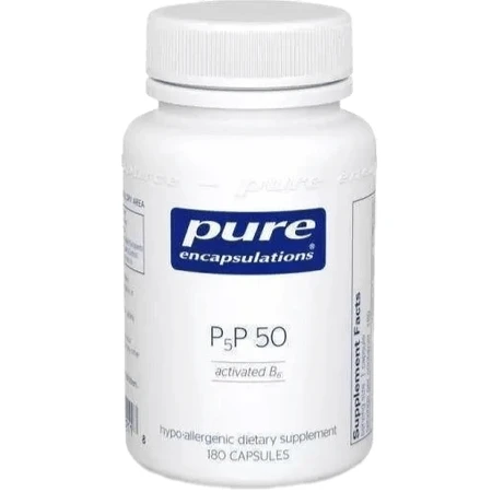 Вітамін B6 (Піридоксаль-5-Фосфат) Pure Encapsulations P5P 50 (vitamin B6), для підтримки метаболізму, 180 капсул: ціни та характеристики