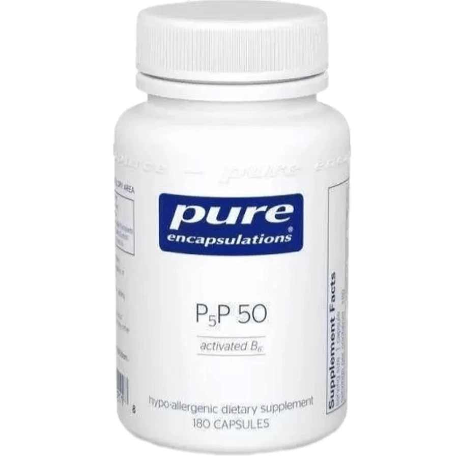 Вітамін B6 (Піридоксаль-5-Фосфат) Pure Encapsulations P5P 50 (vitamin B6), для підтримки метаболізму, 180 капсул: ціни та характеристики