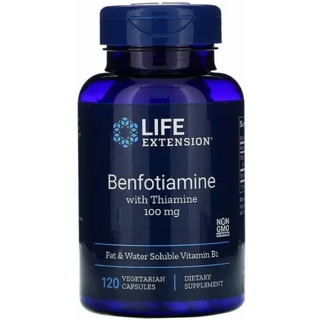Бенфотіамін Life Extension Benfotiamine 100 мг, з тіаміном, 120 капсул: ціни та характеристики