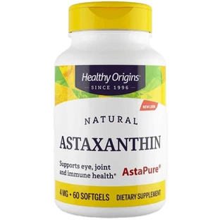 Астаксантин Healthy Origins Astaxanthin 4 мг, 60 гелевих капсул