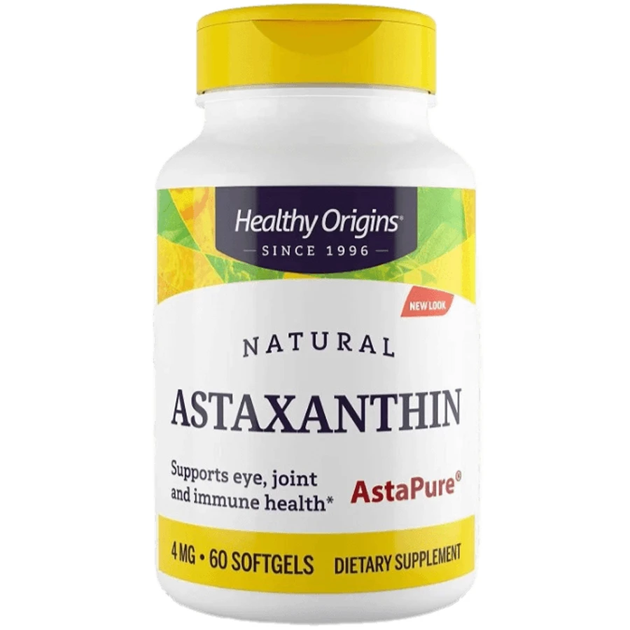 Астаксантин Healthy Origins Astaxanthin 4 мг, 60 гелевих капсул: ціни та характеристики