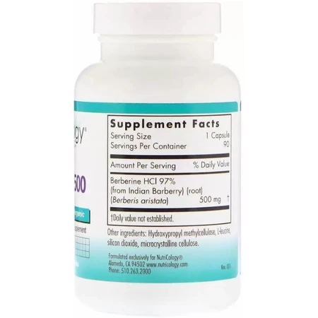 Берберин Nutricology Berberine 500, 90 вегетарианских капсул: цены и характеристики