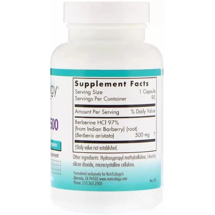 Берберин Nutricology Berberine 500, 90 вегетарианских капсул: цены и характеристики