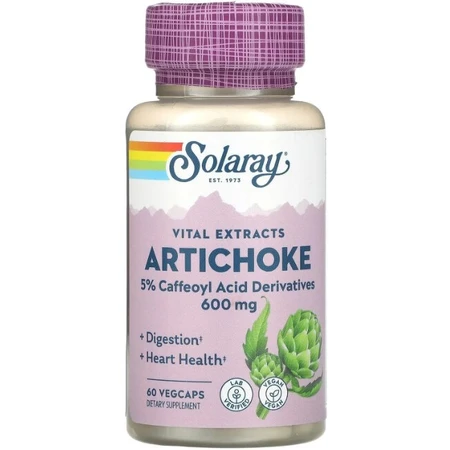 Артишок, екстракт листя Solaray Artichoke Leaf Extract 600 мг, 60 капсул: цены и характеристики
