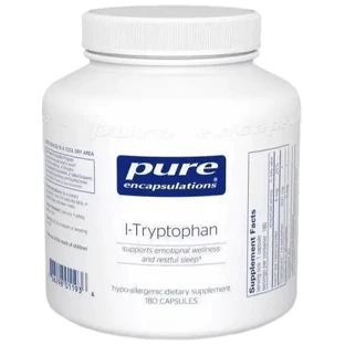 L-триптофан Pure Encapsulations l-Tryptophan, повышает уровень серотонина для эмоционального благополучия и спокойного сна, 180 капсул