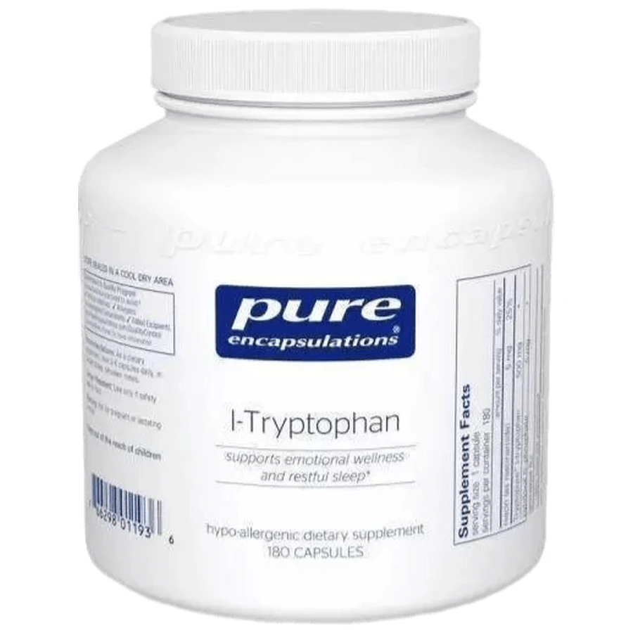 L-триптофан Pure Encapsulations l-Tryptophan, повышает уровень серотонина для эмоционального благополучия и спокойного сна, 180 капсул: цены и характеристики