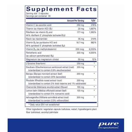 Антистрессовая формула Pure Encapsulations Daily Stress Formula, 90 капсул: цены и характеристики