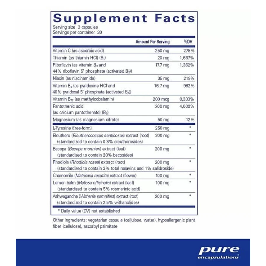 Антистрессовая формула Pure Encapsulations Daily Stress Formula, 90 капсул: цены и характеристики