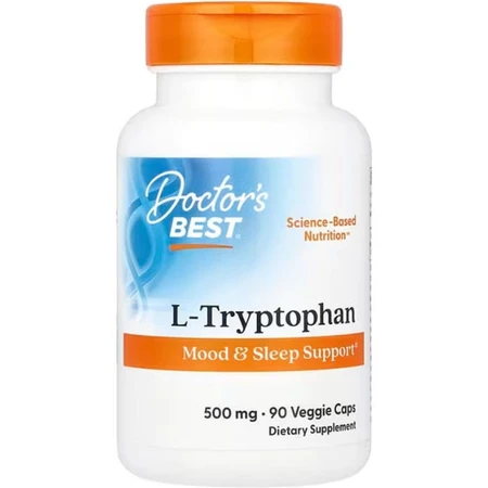 Триптофан Doctor's Best L-Tryptophan 500 мг, 90 веганських капсул: ціни та характеристики
