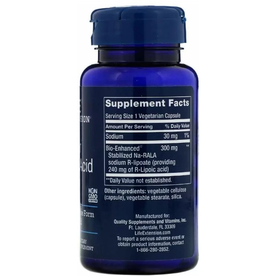 R липоевая кислота Life Extension R-Lipoic Acid 240 мг, 60 капсул: цены и характеристики