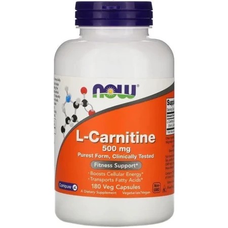 L-карнитин Now Foods L-Carnitine 500 мг, 180 вегетарианских капсул: цены и характеристики