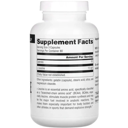 Лейцин Source Naturals L-Leucine 500 мг, 240 капсул: ціни та характеристики