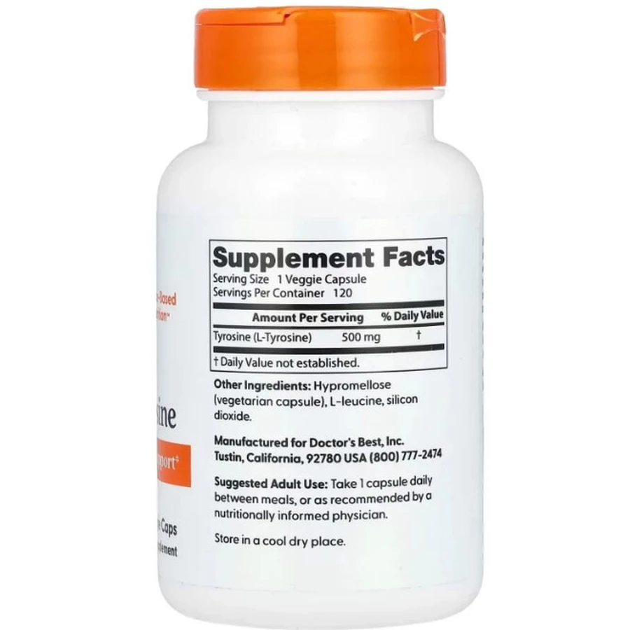 Тирозин Doctor's Best L-Tyrosine 500 мг, 120 капсул: цены и характеристики