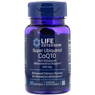 CoQ10 (убихинол) Life Extension Ubiquinol CoQ10 200 мг, 30 капсул