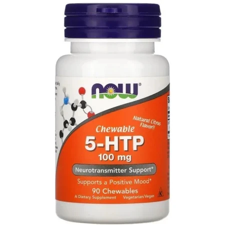 5-HTP (5-гідрокситриптофан) Now Foods5-HTP 100 мг, цитрусовий смак, 90 жувальних таблеток: ціни та характеристики