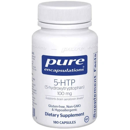5-HTP (5-Гидрокситриптофан) 100 мг Pure Encapsulations, стимулирование синтеза серотонина, 180 капсул: цены и характеристики