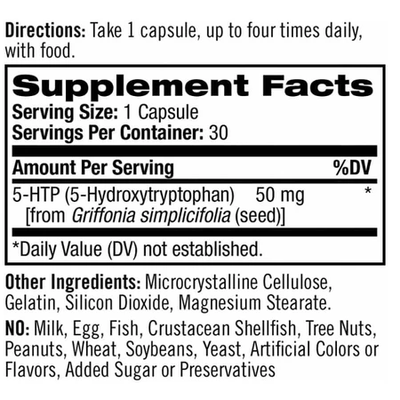 5-гидрокситриптофан Natrol 5-HTP 50 мг, 30 капсул: цены и характеристики