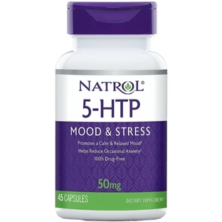 5-гидрокситриптофан Natrol 5-HTP 50 мг, 45 капсул