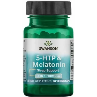 5 НТР + Мелатонін Swanson 5-Htp + Melatonin, 30 вегетаріанських капсул