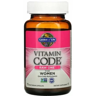 Сырые Витамины для женщин Garden of Life Raw Multi-Vitamin Vitamin Code, 1 в день, 75 капсул