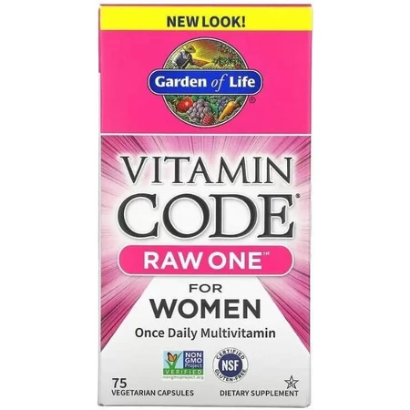 Сырые Витамины для женщин Garden of Life Raw Multi-Vitamin Vitamin Code, 1 в день, 75 капсул: цены и характеристики
