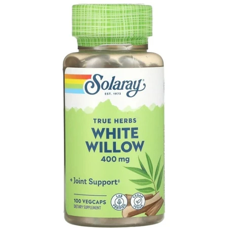 Белая ива Solaray White Willow Bark 400 мг, 100 капсул: цены и характеристики