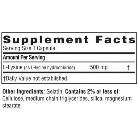 Лізин Twinlab L-Lysine Caps 500 мг 100 капсул: ціни та характеристики