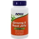 Женьшень + маточне молочко Now Foods Ginseng & Royal Jelly, 90 вегетаріанських капсул